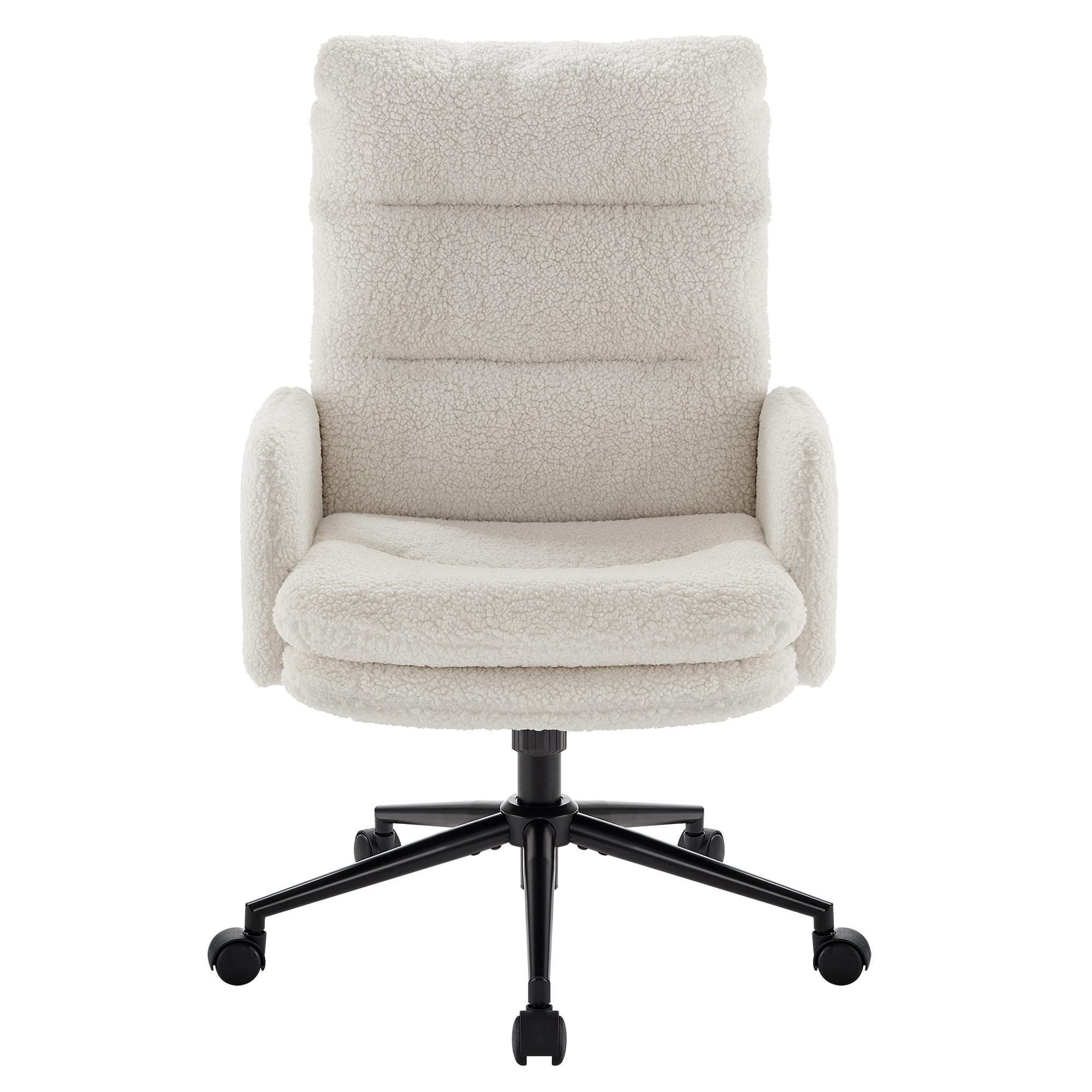 Sedia da ufficio in cashmere con schienale alto, altezza regolabile, base girevole e spesso cuscino con doppia imbottitura per l'home office